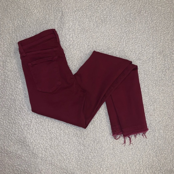 Worn once! J BRAND Photo Ready Deep Plum Skinny Jeans Raw Hem Perfect condition - Picture 11 of 15